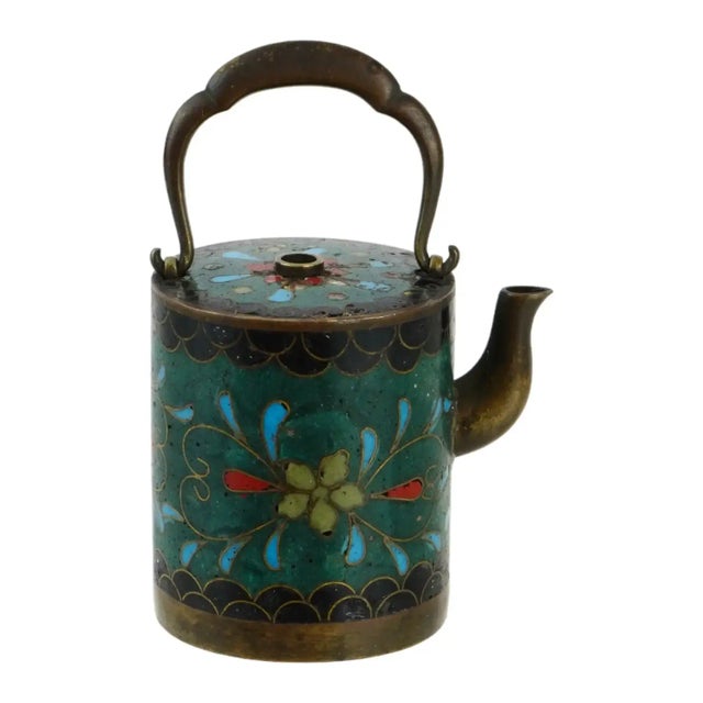 Japanese Antique Japanese Meiji Cloisonne Enamel Water Dropper For Sale - Image 3 of 6