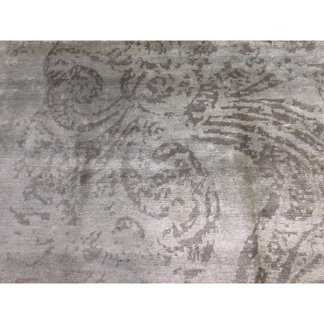 Modern Hand Knotted Bamboo Silk Rug. 7'10"x 9'10" For Sale - Image 12 of 18