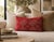 Late 20th Century Red Geometric Cut Velvet Lumbar Pillow With Down Insert For Sale - Image 5 of 8