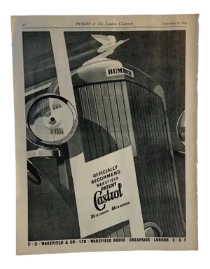 1936 Humber Ad Punch Magazine Print