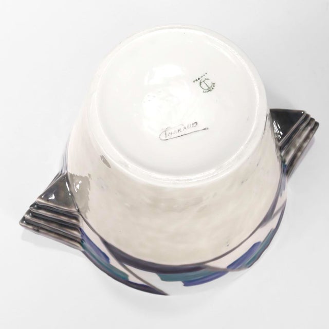 Antique French Art Deco Limoges Porcelain Vase or Jardiniere by Camille Tharaud For Sale In Philadelphia - Image 6 of 8