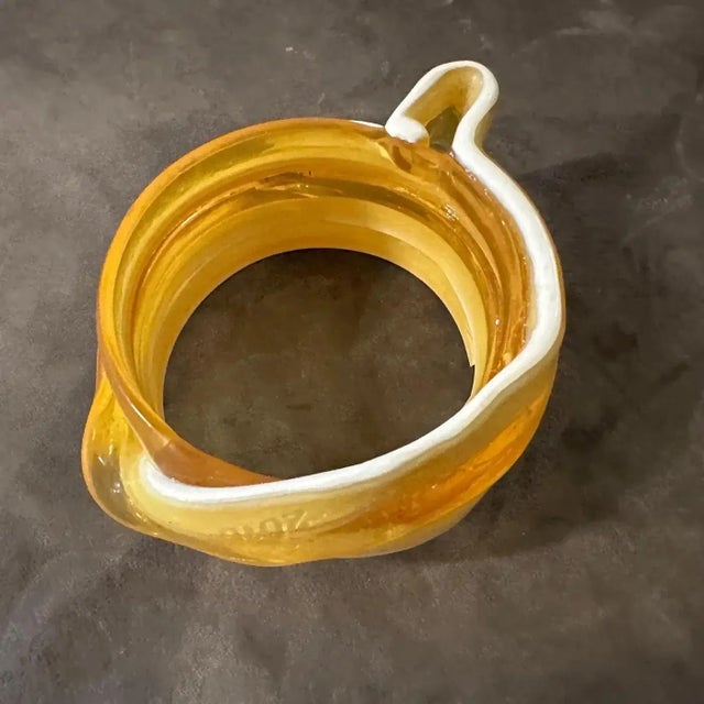 Amber A Vintage 2016 Century Rubber Bangle Bracelet by Gaetano Pesce for Corsi Design For Sale - Image 8 of 9