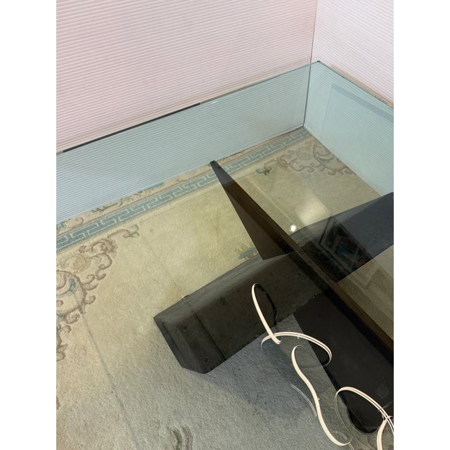 Postmodern Sculptural Glass Top Coffee Table For Sale In San Francisco - Image 6 of 12