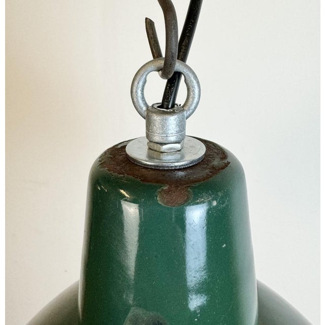 1960s Industrial Green Enamel Factory Pendant Lamp, 1960s For Sale - Image 5 of 18