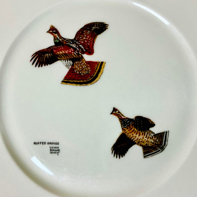 1950s Vintage Americana Adirondack Arts & Crafts Fowl Game Birds Dinner Plates - Set of 12, Lynn Bogue Hunt For Sale - Image 13 of 16
