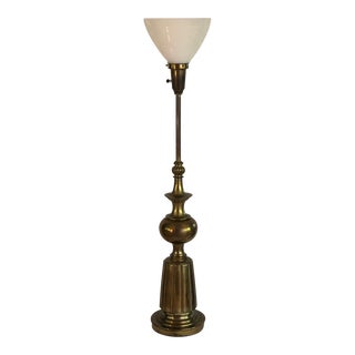 Mid-Century Brass Table Lamp 38”‘s With Globe For Sale