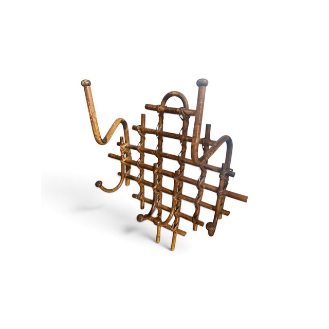 Chic wall mount tortoise bamboo rack with 6 hooks .