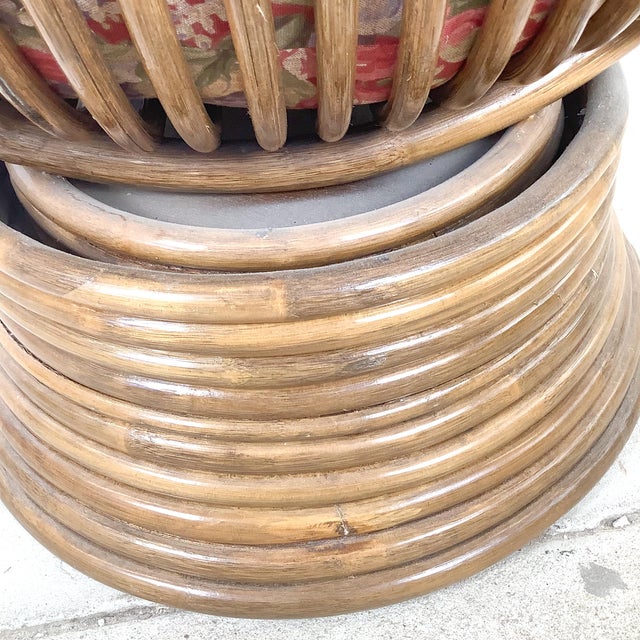Vintage Sculptural Rattan & Bentwood Swivel Lounge Chair For Sale - Image 10 of 18