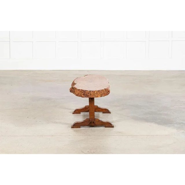 English Burr Walnut & Oak Coffee Table, 1900s For Sale - Image 10 of 16