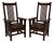 Pair of Stickley Handcraft Craftsman Mission Oak Armchairs With Original Upholstered Seats For Sale