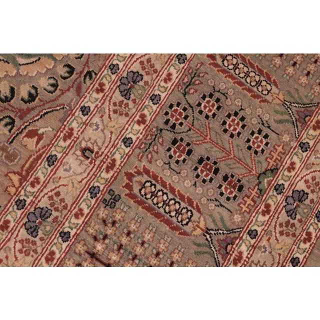 1990s Elagant Floral 1990's Pak-Persian Green/Beige Wool Rug - 8'0'' X 10'3'' For Sale - Image 5 of 9