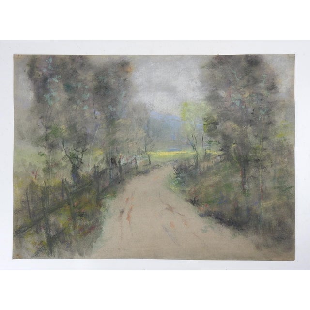 English Late 19th Century Impressionist Country Lane Landscape Painting For Sale - Image 3 of 3