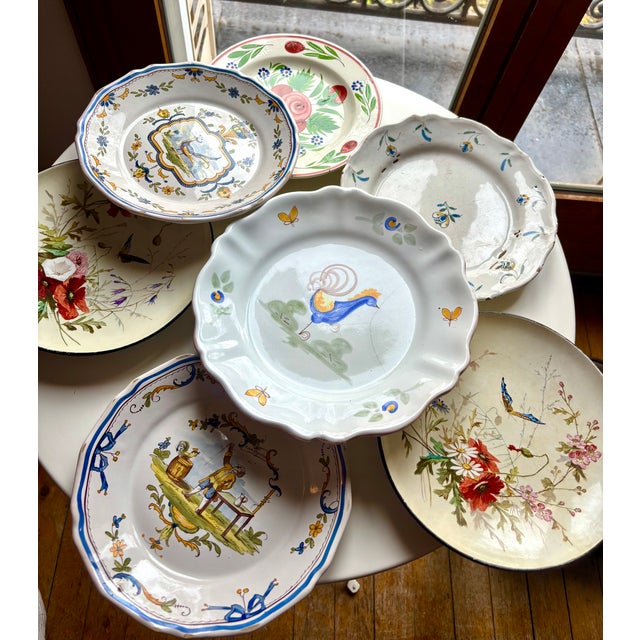 Antique Dinner Plates, Set of 7 For Sale - Image 3 of 18