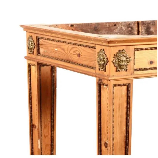 Swedish Marble Top Pine Console Table With Bronze Mounts For Sale - Image 4 of 17