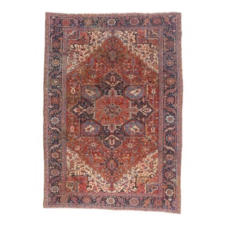 Antique Persian Heriz Rug, 09'10 X 13'10 For Sale