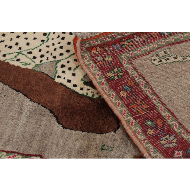 Vintage Gabbeh Wool Runner With Leopard Pictorials by Rug & Kilim, 1950-1959 For Sale - Image 10 of 10