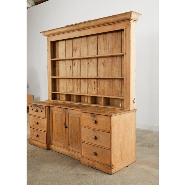 18th Century French Provincial Pine Farmhouse Dresser With Cupboard For Sale - Image 9 of 12