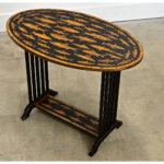 Vintage English Painted Side Table with Fish Découpage For Sale In Baton Rouge - Image 6 of 10