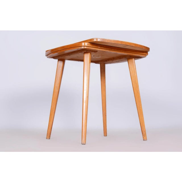 Brown Mid-Century Coffee Table in Beech, Czechia, 1950s For Sale - Image 8 of 9