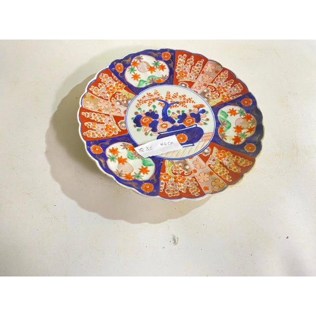 Blue 19th Century Japanese Scalloped Imari Porcelain Dish or Charger For Sale - Image 8 of 10