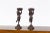 Greco-Roman Style Bronze Candle Holders Depicting Young Satyrs Holding Vessels - A Pair For Sale - Image 9 of 13