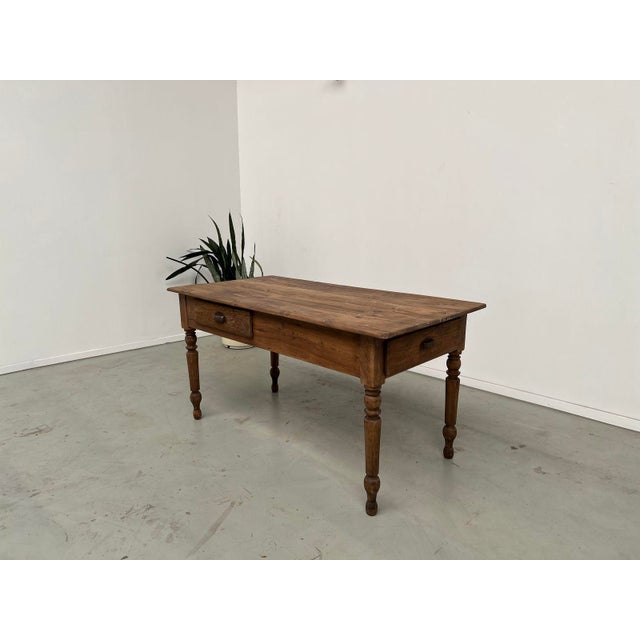 1950s Vintage Pine Farm Worktable, 1950s For Sale - Image 5 of 18
