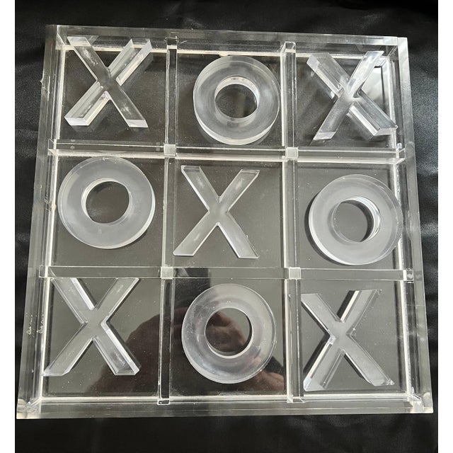 Modern Acrylic Tic Tac Toe Board & Pieces X's O's For Sale - Image 3 of 5