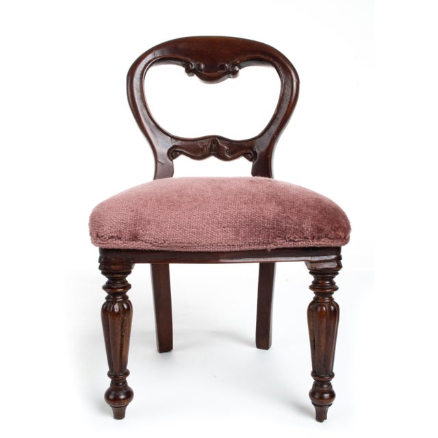 19th Century Antique Salesman Sample Victorian Upholstered Ballon-Back Side Chair For Sale - Image 5 of 13