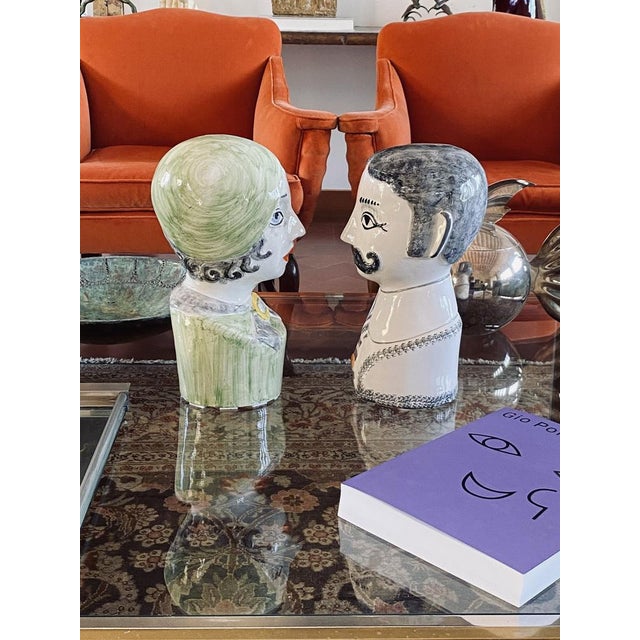 Half Bust Sculptures by Tarcisio Tosin for La Freccia, Vicenza, Italy, 1960s, Set of 2 For Sale - Image 4 of 18