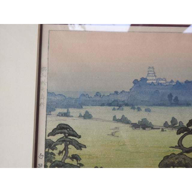 Mid 20th Century Toshi Yoshida Shirasagi Castle Japanese Woodblock For Sale - Image 4 of 7