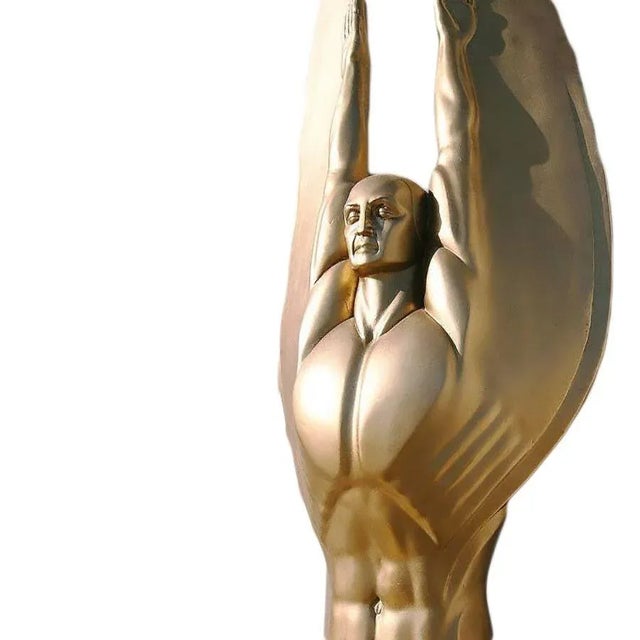 1990s 17' Tall Art Deco Style "Wings of the Republic" Angel Sculpture , 3 Available For Sale - Image 5 of 8
