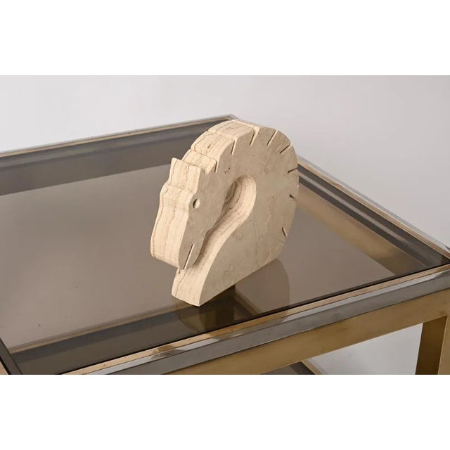 1970s Italian Travertine Marble Horse Sculpture from Fratelli Mannelli, Italy, 1970s For Sale - Image 5 of 18