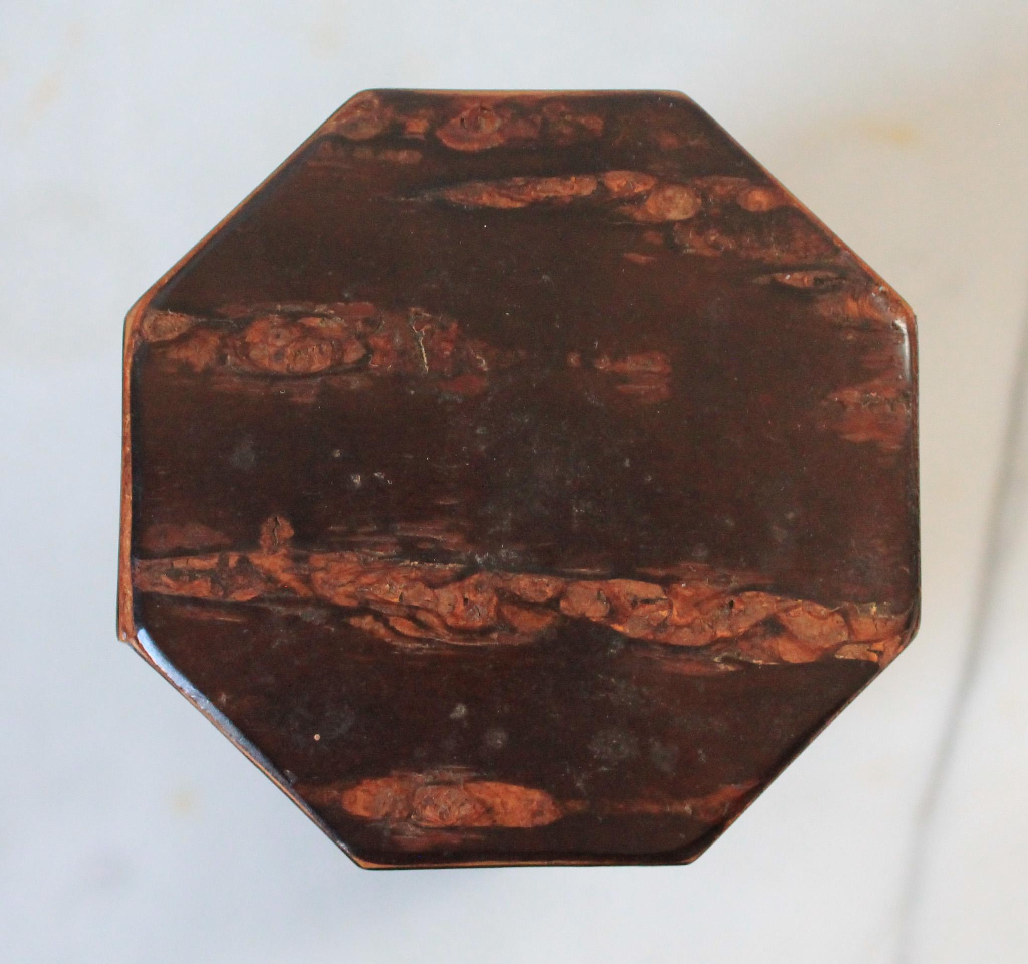 Vintage Hexagon Japanese Kabazaiku (Cherry Bark) Tea Caddy | Chairish