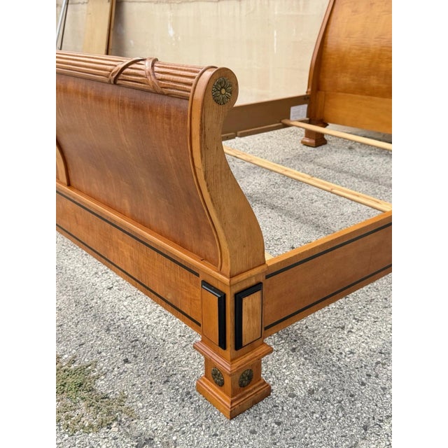 Thomasville Grand Classics Neoclassical Empire Queen Size Maple Wood Sleigh Bed For Sale - Image 14 of 18