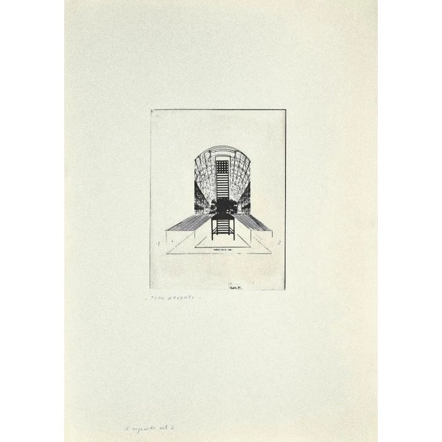 Danilo Bergamo, The Chair, Etching on Cardboard, 1975 For Sale