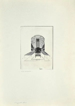 Danilo Bergamo, The Chair, Etching on Cardboard, 1975