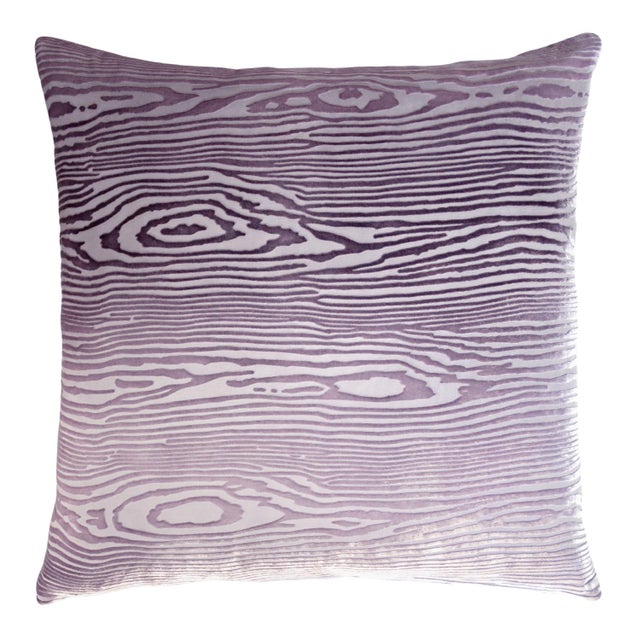 Contemporary Kevin O'Brien Woodgrain Thistle Cut Velvet 24" Pillow For Sale - Image 3 of 3