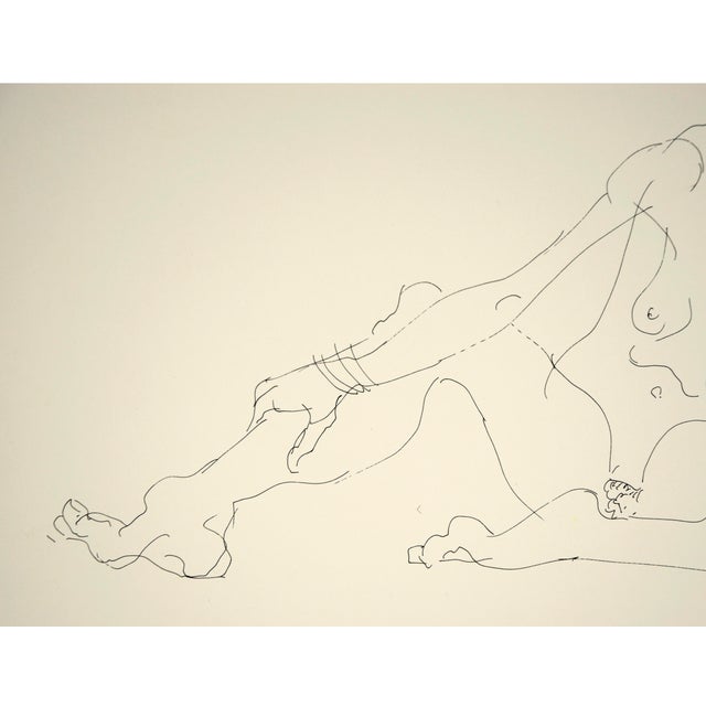 Mid 20th Century Single Female Nude - Original Line Drawing For Sale - Image 5 of 5