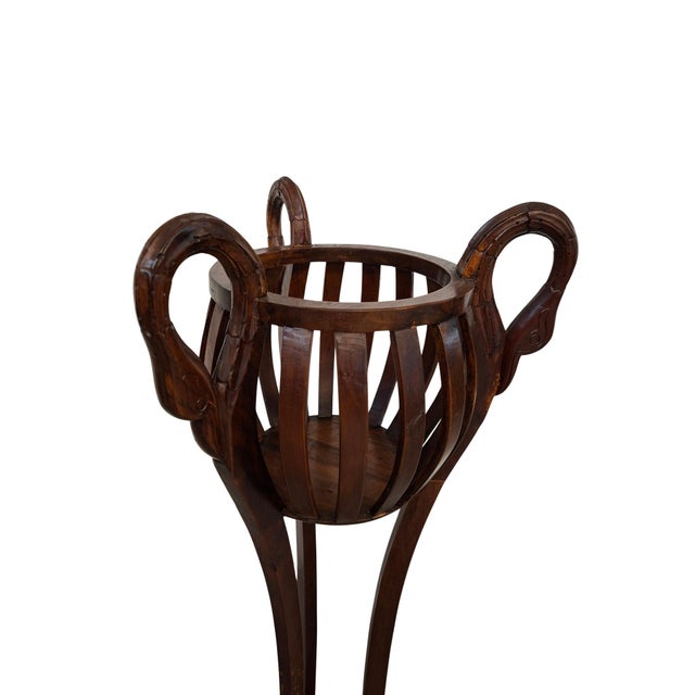 Vintage Cherry Wood Plant Pot, 1990s For Sale - Image 4 of 11