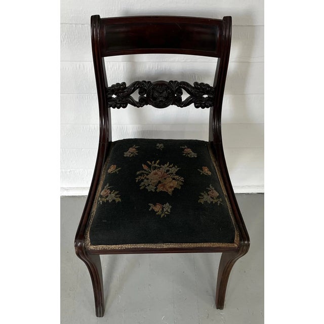 Antique Early 19th Century American Empire Classical New York Sabre Leg Mahogany Side Chair For Sale In New York - Image 6 of 13