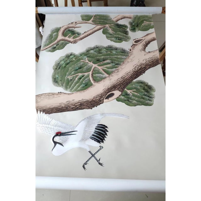 If you love the look of De Gournay wallpaper but not the price, this is for you. Beige Pine & Crane Chinoiserie Mural |...