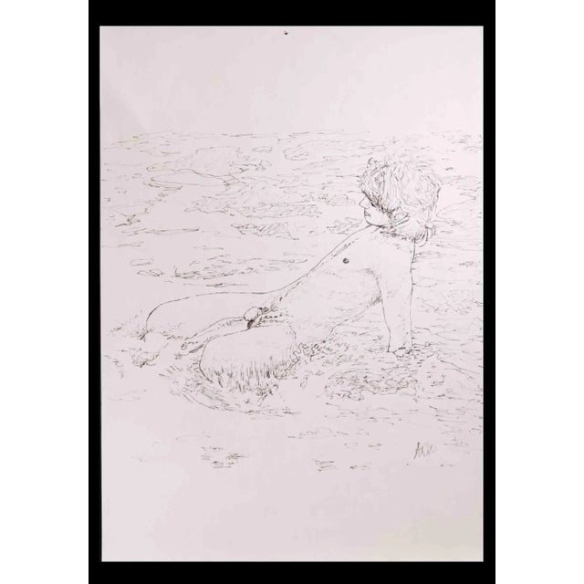 The boy at the sea is an original drawing pen realized by Anthony Roaland in 1980. Hand-signed and dated by the artist on...