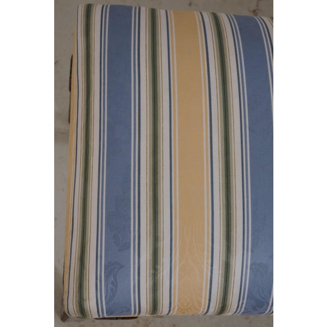 Southwood & Co. Southwood Chippendale Mahogany Bench W. Damask Upholstery For Sale - Image 4 of 15