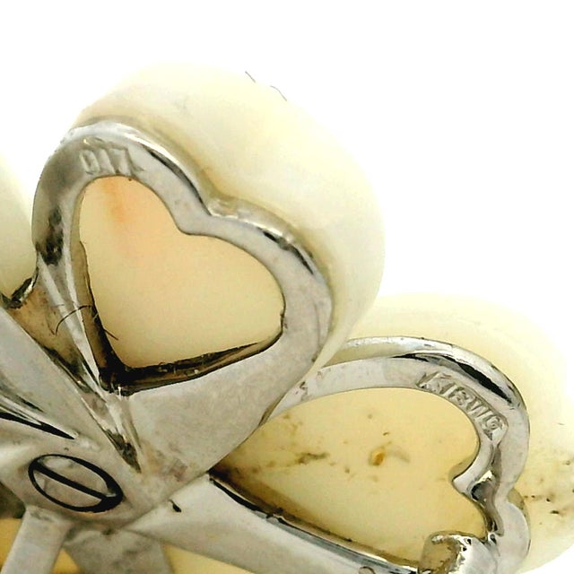 Vintage Italian 18k White Gold Mother-of-Pearl Diamond Flower Brooch, 1970s For Sale - Image 12 of 16