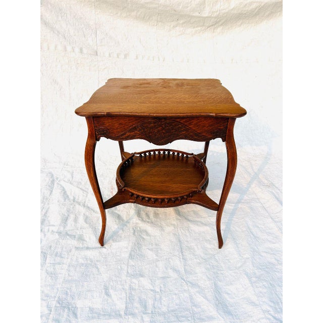 Wood Antiques Galley Solid Oak Occasional Parlor Table For Sale - Image 7 of 9
