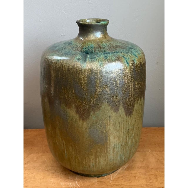 Mid-Century Modern Vintage Handcrafted Studio Pottery Vase For Sale - Image 3 of 11