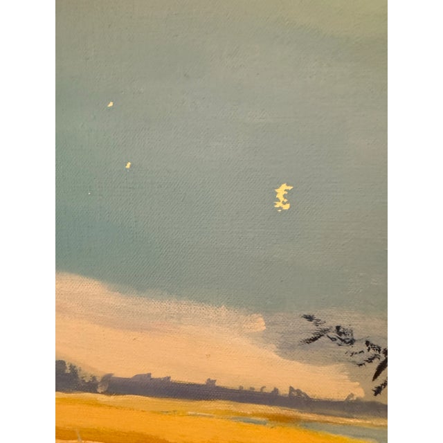 Beautiful vintage oil on canvas of the marshland near Peconic Bay on Long Island. Don Resnick was a landscape painter...