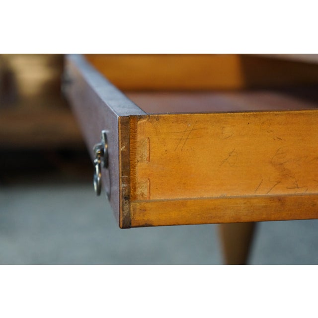 Antique Victorian Revival Walnut Spinet Writing Desk Secretary Library Table For Sale - Image 16 of 18