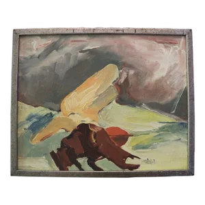1970s Patricia Gren Hayes Oil on Canvas Abstract Painting