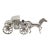 Vintage Italian Handmade Genuine Silver Carriage With Horse Figurine Miniature, Made in Tuscany (Arezzo) For Sale